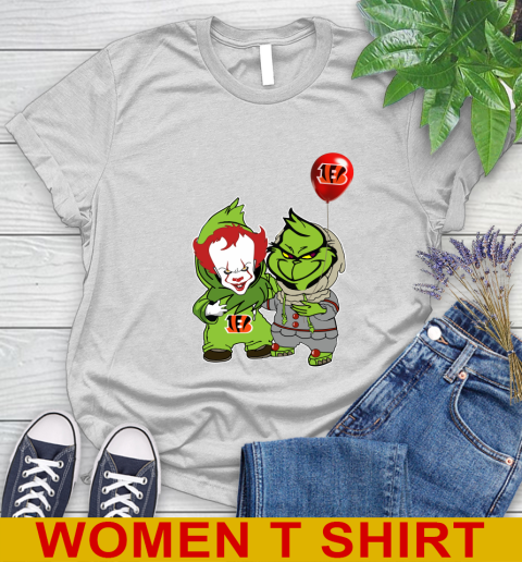 Cincinnati Bengals Baby Pennywise Grinch Christmas NFL Football Women's T-Shirt