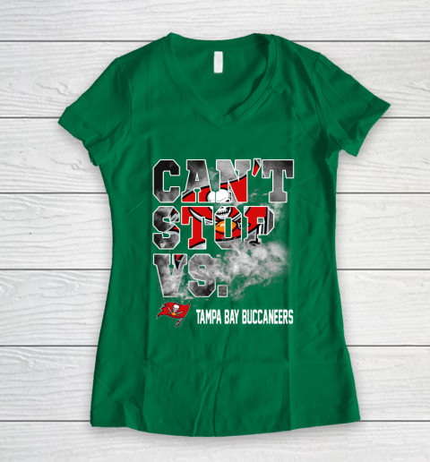 NFL Tampa Bay Buccaneers Can't Stop Vs Women's V-Neck T-Shirt 3