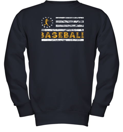 mszo baseball lovers vintage american betsy ross flag softball youth sweatshirt 47 front navy