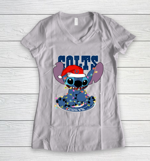 Indianapolis Colts NFL Football noel stitch Christmas Women's V-Neck T-Shirt