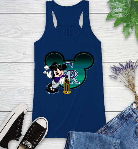 MLB Colorado Rockies The Commissioner's Trophy Mickey Mouse Disney Racerback Tank 9