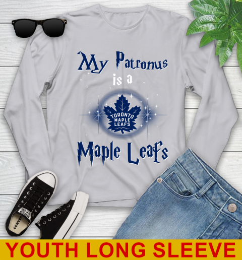 NHL Hockey Harry Potter My Patronus Is A Toronto Maple Leafs Youth Long Sleeve 5