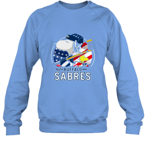 l2t1 buffalo sabres ice hockey snoopy and woodstock nhl sweatshirt 35 front carolina blue