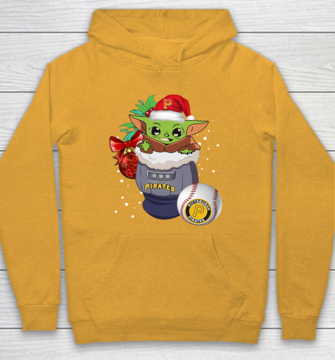 Pittsburgh Pirates Christmas Baby Yoda Star Wars Funny Happy MLB Hoodie 3
