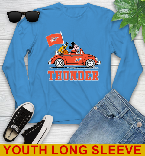NBA Basketball Oklahoma City Thunder Pluto Mickey Driving Disney Shirt Youth Long Sleeve 8