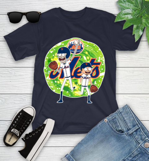 MLB New York Mets Rick And Morty Baseball Sports Youth T-Shirt 3