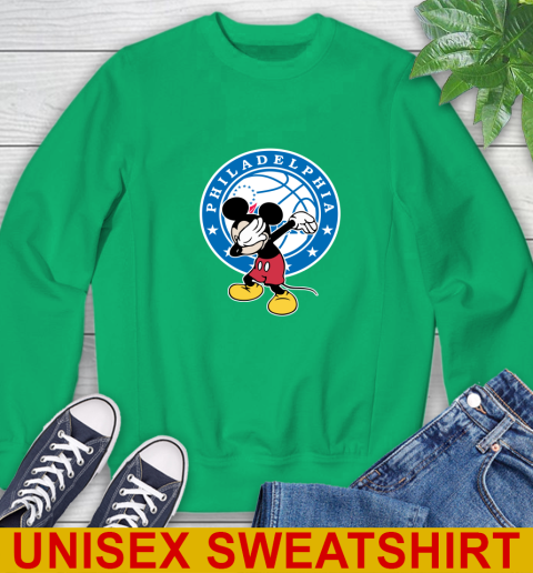 Philadelphia 76ers NBA Basketball Dabbing Mickey Disney Sports Sweatshirt 6