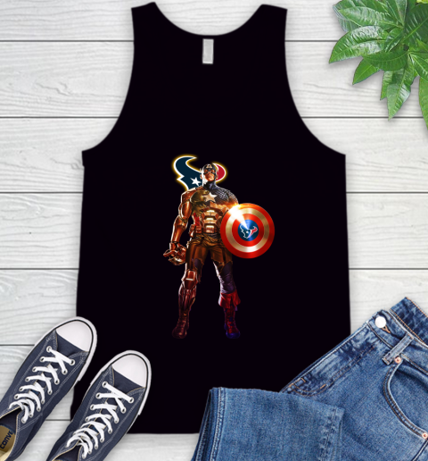 NFL Captain America Marvel Avengers Endgame Football Sports Houston Texans Tank Top 2