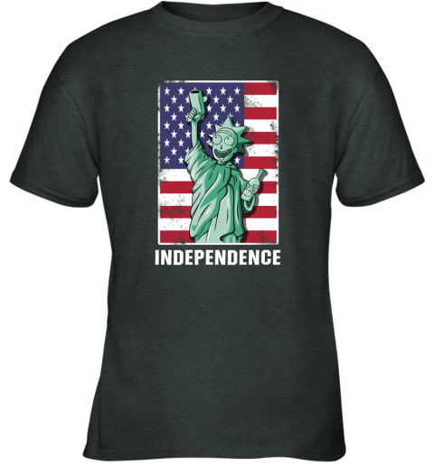 hn9l rick and morty statue of liberty independence day 4th of july shirts youth t shirt 26 front dark heather