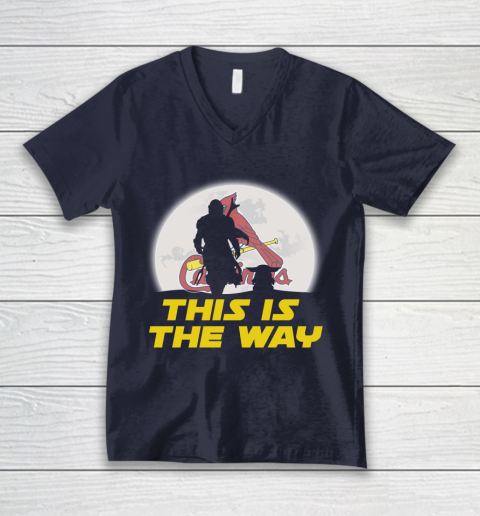 St.Louis Cardinals MLB Baseball Star Wars Yoda And Mandalorian This Is The Way V-Neck T-Shirt 2