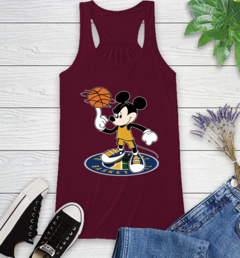 NBA Basketball Utah Jazz Cheerful Mickey Disney Shirt Racerback Tank 3