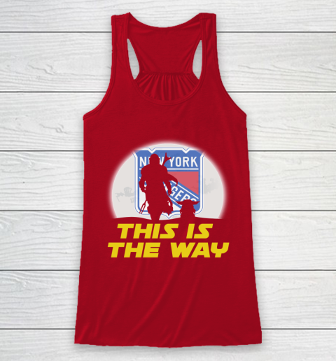 New York Rangers NHL Ice Hockey Star Wars Yoda And Mandalorian This Is The Way Racerback Tank 4