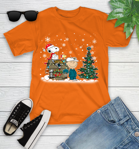 NFL Jacksonville Jaguars Snoopy Charlie Brown Christmas Football Super Bowl Sports Youth T-Shirt 9