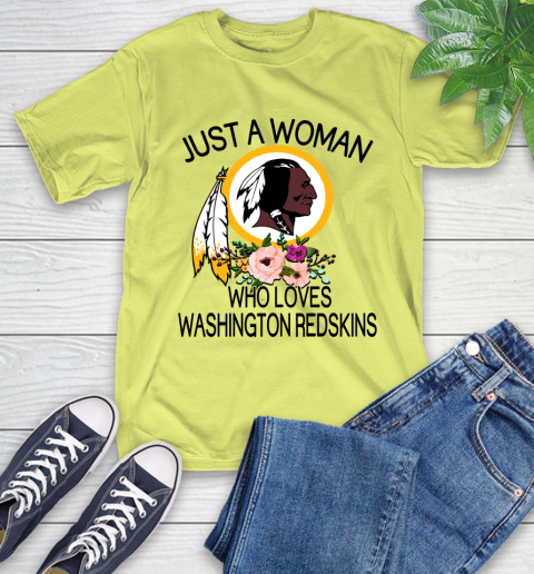 NFL Just A Woman Who Loves Washington Redskins Football Sports T-Shirt 8