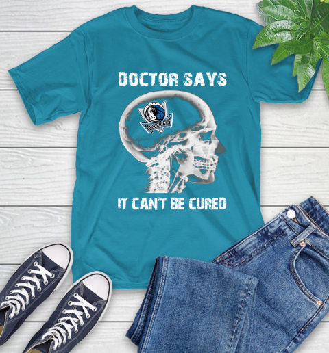 NBA Dallas Mavericks Basketball Skull It Can't Be Cured Shirt T-Shirt - Image 11