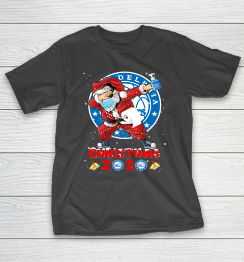 Philadelphia 76ers Funny Santa Claus Dabbing Christmas 2020 NBA T-Shirt