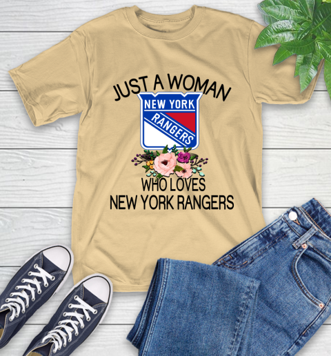 NHL Just A Woman Who Loves New York Rangers Hockey Sports T-Shirt 6