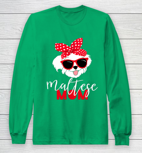 Dog Mom Shirt Dog Lovers T Shirt Maltese Mom Fur Mama Long Sleeve T-Shirt 4