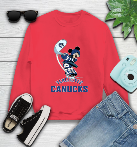 NHL Hockey Vancouver Canucks Cheerful Mickey Mouse Shirt Sweatshirt 10