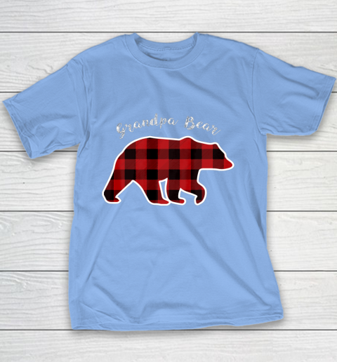 GRANDPA BEAR Men Red Plaid Christmas Pajama Family Gift Youth T-Shirt 8