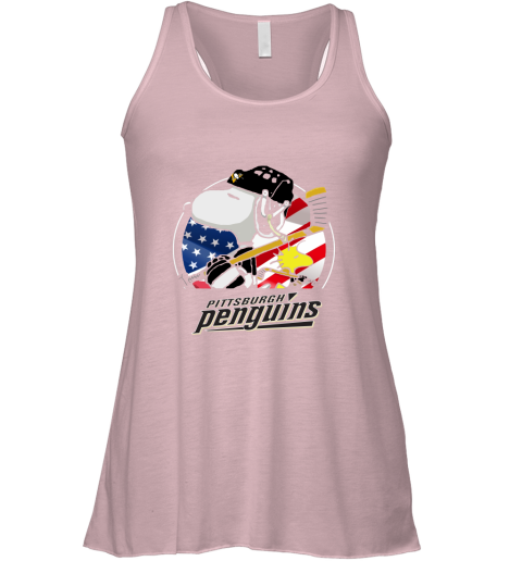 Pittsburg Peguins Ice Hockey Snoopy And Woodstock NHL Racerback Tank