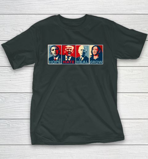 Hope Hate Heal Grow Youth T-Shirt 3