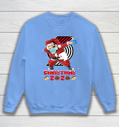 Portland Trail Blazers Funny Santa Claus Dabbing Christmas 2020 NBA Sweatshirt 8