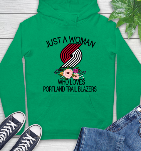 NBA Just A Woman Who Loves Portland Trail Blazers Basketball Sports Hoodie 5