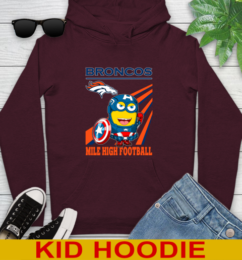 NFL Football Denver Broncos Captain America Marvel Avengers Minion Shirt Youth Hoodie 7