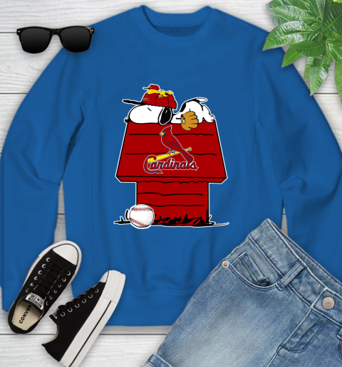 MLB St.Louis Cardinals Snoopy Woodstock The Peanuts Movie Baseball T Shirt Youth Sweatshirt 8