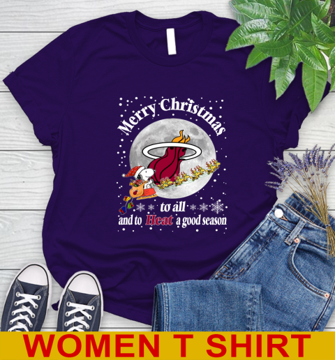 Miami Heat Merry Christmas To All And To Heat A Good Season NBA Basketball Sports Women's T-Shirt 4