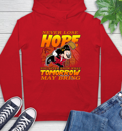 Chicago Blackhawks NHL Hockey ootball Mickey Disney Never Lose Hope Hoodie 10