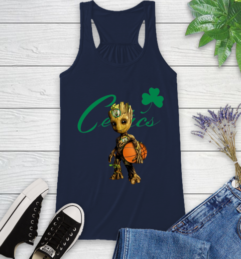 Boston Celtics NBA Basketball Groot Marvel Guardians Of The Galaxy Racerback Tank 12