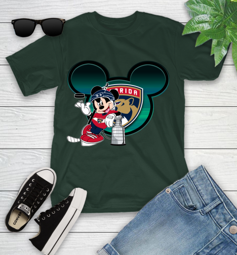 NHL Florida Panthers Stanley Cup Mickey Mouse Disney Hockey T Shirt Youth T-Shirt 5