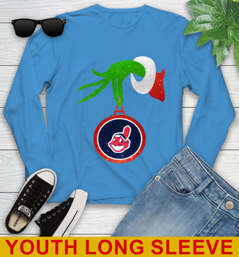 Cleveland Indians Grinch Merry Christmas MLB Baseball Youth Long Sleeve 8