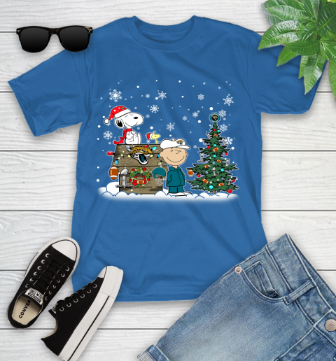 NFL Jacksonville Jaguars Snoopy Charlie Brown Christmas Football Super Bowl Sports Youth T-Shirt 12
