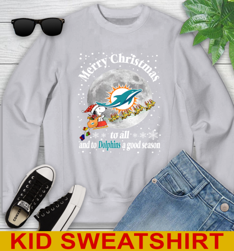 Miami Dolphins Merry Christmas To All And To Dolphins A Good Season NFL Football Sports Youth Sweatshirt 3