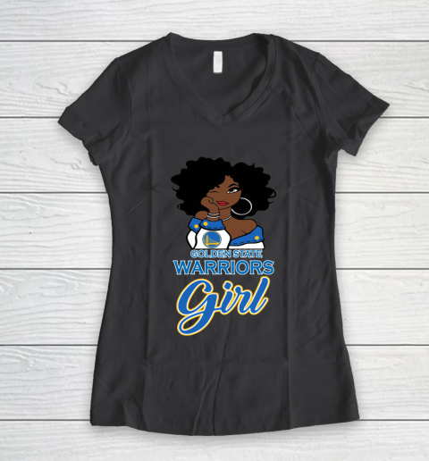 Golden State Warriors Girl NBA Women's V-Neck T-Shirt 8
