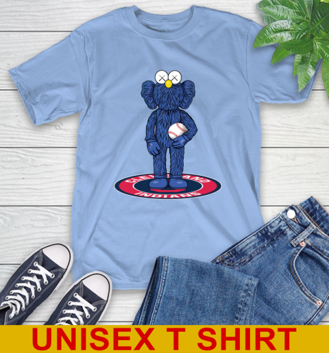 MLB Baseball Cleveland Indians Kaws Bff Blue Figure Shirt T-Shirt 11