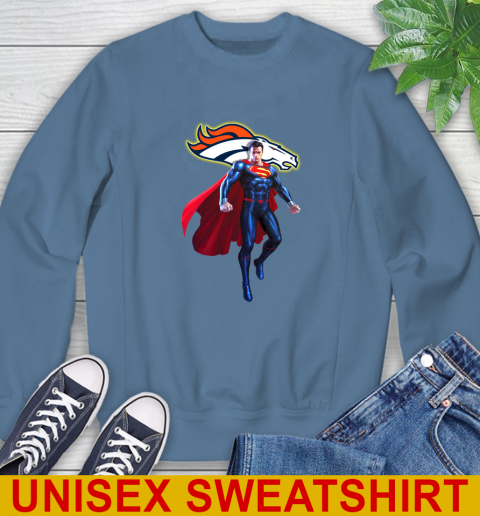 NFL Superman DC Sports Football Denver Broncos Sweatshirt 8
