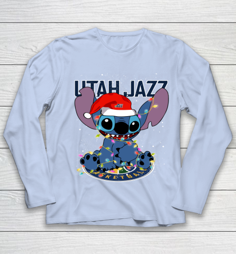 Utah Jazz NBA noel stitch Basketball Christmas Youth Long Sleeve 5