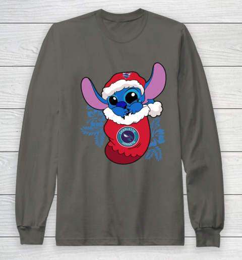 Charlotte Hornets Christmas Stitch In The Sock Funny Disney NBA Long Sleeve T-Shirt 8