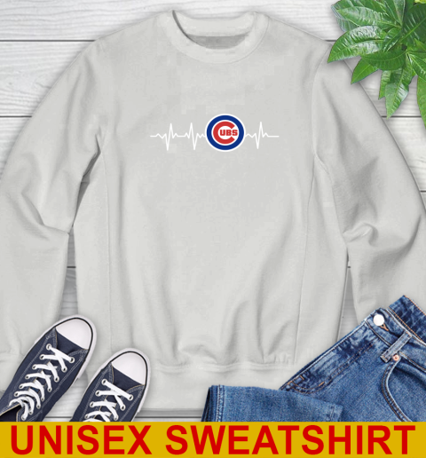 Chicago Cubs MLB Baseball Heart Beat Shirt Sweatshirt 5