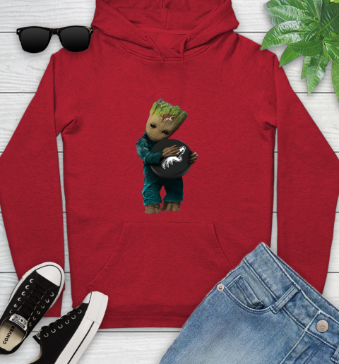 NHL Groot Guardians Of The Galaxy Hockey Sports Arizona Coyotes Youth Hoodie 11