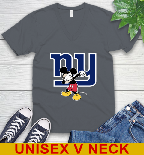 New York Giants NFL Football Dabbing Mickey Disney Sports V-Neck T-Shirt 5