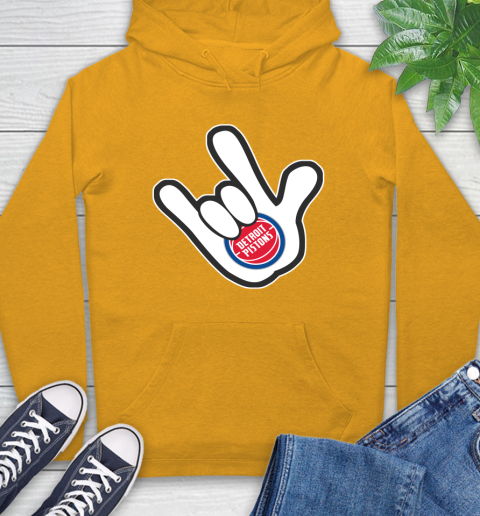 Detroit Pistons NBA Basketball Mickey Rock Hand Disney Hoodie 3
