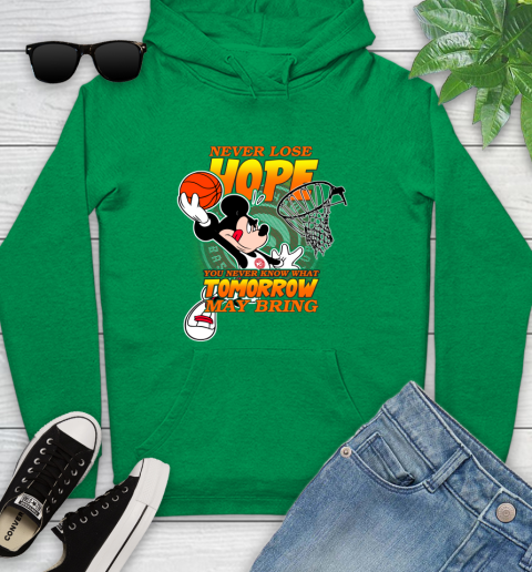 Atlanta Hawks NBA Basketball Mickey Disney Never Lose Hope Youth Hoodie 9