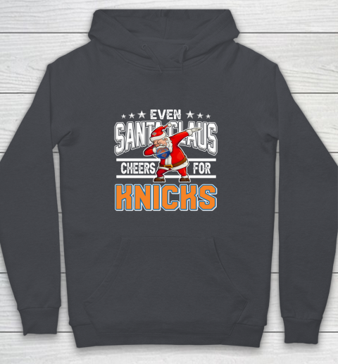 New York Knicks Even Santa Claus Cheers For Christmas NBA Youth Hoodie 5