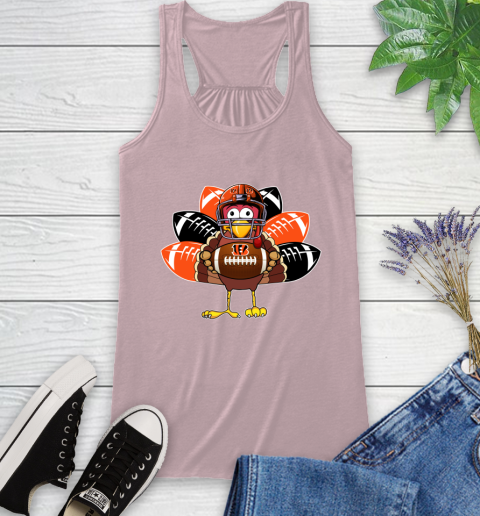 Cincinnati Bengals Turkey Thanksgiving Day Racerback Tank 11