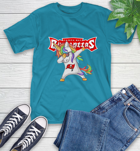 Tampa Bay Buccaneers NFL Football Funny Unicorn Dabbing Sports T-Shirt 8